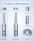 Upgrade Your Shop Workflow With This Straight Fire Polishing Shaft Extension A Dead Simple Five Inch Left Hand Right Hand Set showing threaded arbor adapters and dimensions.