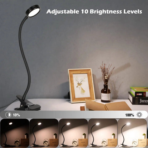 Clip On Reading Light Desk Lamp With Strong Clamp For Kids And Adults Eye Protection Night Light Flexible Gooseneck