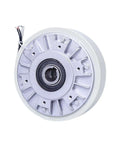 Front view of Pro Grade Magnetic Powder Brake Hollow Shaft Center Hole Clutch for Air Shaft Tension Control, durable alloy, no base needed.