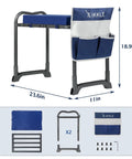 Beefy Heavy Duty Garden Kneeler And Seat With Thick Kneeling Pad Foldable Gardener Stool With Tool Pouch Converts To A Chair 3 In 1 Design Supports Up To 838 Lbs Great Gift For Gardeners featuring dimensions and components.