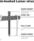 Front view of a 12-inch two-jaw CR-V steel gear puller with an adjustable center screw.