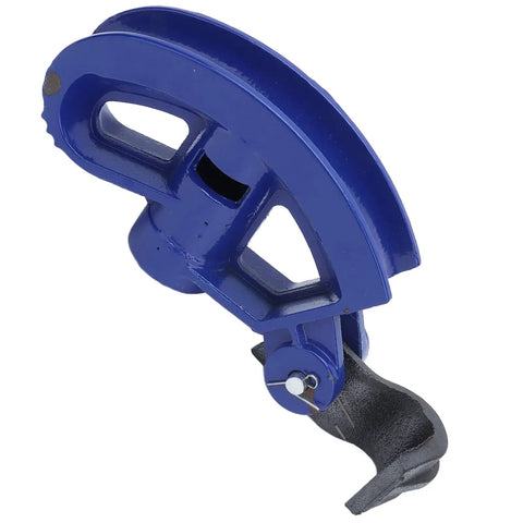 Holigie Hand Conduit Bender 3/4-Inch C45 Steel Pipe Bending Tool showing blue frame and gray base for accurate pipe bending.