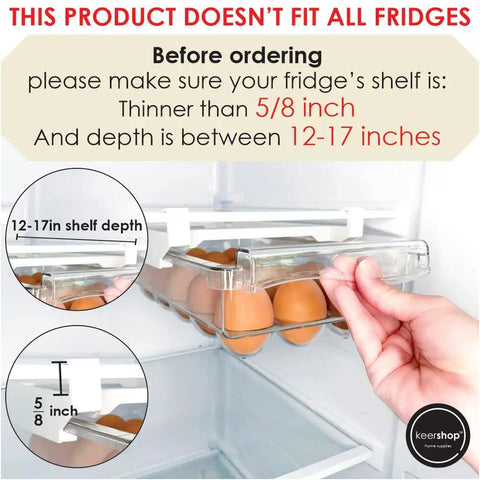 Installation guide for Fridge Egg Drawer Organizer With Adjustable Rack And Snap On Install Clear Egg Storage Bin That Fits Up To 15 Eggs