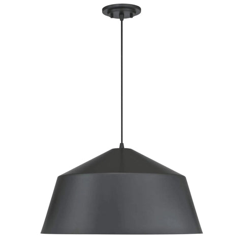 Matte Brushed Gun Metal Finish One-Light Indoor Pendant In Black With Classic Shape And Time-Worn Vibe