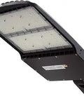 LED Parking Lot Light Three Wattage Options 300W 240W 200W Adjustable 5700K Daylight White Shoebox Pole Light Waterproof Side View