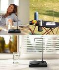 Portable Desktop Water Dispenser With Auto Pump And USB Rechargeable Water Bottle Pump on table in home and outdoor settings