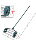 Rolling Lawn Aerator 18 Inch With Heavy Duty Spiked Tines For Deep Soil Aeration Manual Push Rotary Tool With 41 Inch Handle