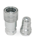 Beefy 1 Inch ISO Agricultural Hydraulic Quick Connect Pioneer Style Coupler Set With 1 Inch NPT Thread 3600 PSI Rating