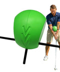 Golf Training Aid Ball Between Arms For Posture Fix And Alignment, Swing Trainer held by golfer during swing practice