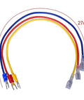 Red, yellow, and blue 27cm wire connectors for Illuminated Rocker Switch Power Inlet Module Plug Kit With 10A Fuse And 18 AWG Wiring