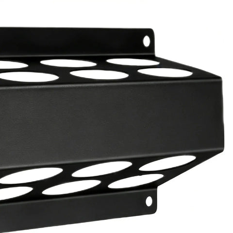 Close-up of black metal rack for welding rods, part of Pool Plug Removal Tool With Stainless Steel Wrench Handle set.