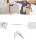 Fridge Lock With No Drill Adhesive Install, Kidproof White ABS And Stainless Steel Refrigerator Lock With 2 Keys