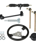 Heavy Duty 300mm Steering Wheel Steel Kit With 320mm Rack And Pinion Adjustable Shaft Set Replacement for 110cc Go Karts ATVs Quads