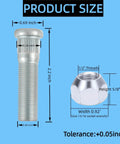 Six Sets Of Wheel Studs With Nuts For Trailers 2000 Lb To 3500 Lb Axles With 1/2-20 UNF Thread 0.54 Inch Spline dimensions
