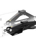 Compact Steel Scissor Lift Jack For Cars, 1.5 Ton (3,000 Lb) Capacity, Collapsible And Rugged Utility Jack in black metal