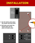 Installation steps for Generator Interlock Kit For Square D Vertical Main 150 And 200 Amp Breaker showcasing drill holes.
