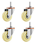 Beefy Swivel Stem Caster Wheels With Brake M Threaded Mount for heavy-duty use on furniture, workbench, cart, garage, and workshop