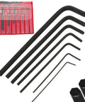 Mini Metal Hex Wrench Set 7 Piece Metric And Standard Allen Key Tool Kit with visible wrenches in red case