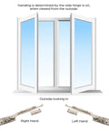 Dual Arm Left Hand Casement Window Operator With Stud Bracket Replacement Part display showing left and right hand views