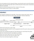 Assembly instructions and diagram for Twenty Pack Slimline Pen Kit For DIY Lathe Turning with brass hardware and refills.