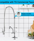 60 Inch Pre Rinse Sprayer Hose With Heat Resistant Handle Pro Grade Replacement for Commercial Kitchen Sinks installation