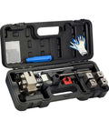 Brake Line Flaring Tool Kit 45 Degree Bubble and Double Flare Set in open case with tools and gloves for soft metal tubes