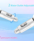 Super Handy Electric Portable Bidet For On The Go Clean Up Rechargeable Mini Handheld Sprayer showing adjustable water outlets