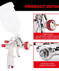 R700 LVLP Air Spray Gun With 1.8mm Nozzle Gravity Feed Paint Sprayer 600cc Plastic Cup, adjustable valves, pro-grade finish