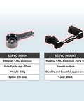CNC aluminum servo horn and mount for Torq Coreless Micro Servo Upgrade For Losi Micro B And Mini Z RC Cars 1/27 1/28 Scale.