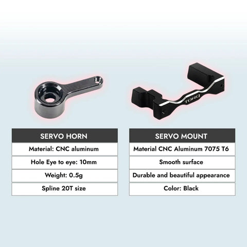 CNC aluminum servo horn and mount for Torq Coreless Micro Servo Upgrade For Losi Micro B And Mini Z RC Cars 1/27 1/28 Scale.
