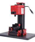 Garosa 6 In 1 Mini Motorized Lathe Machine, compact red and black milling tool for woodworking and metalworking.