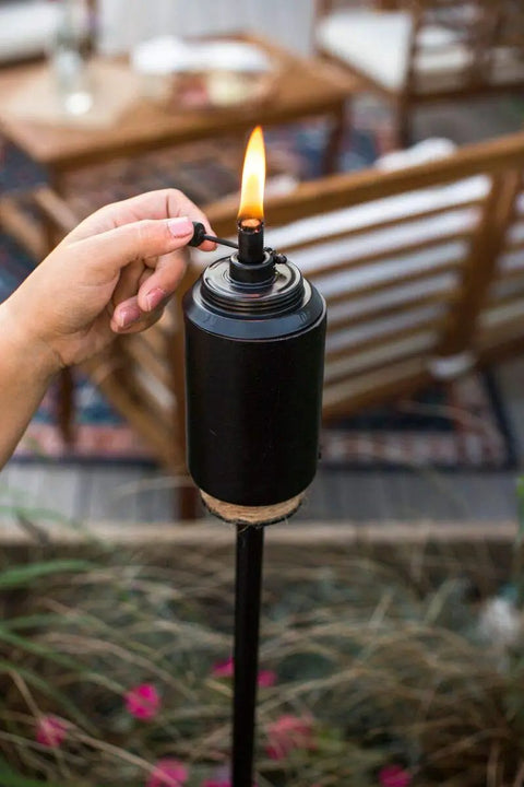 Adjustable Flame Resin Torch For Outdoor Lighting In Backyard, Lawn, Patio And Garden, 65-Inch Tall, Weather-Resistant