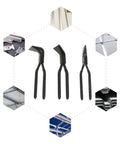 Three Piece Hand Seamer Set For Sheet Metal, Pro Grade Bending Pliers With Ergonomic Handles, 45 and 90 Degree Pliers