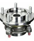 Front Left Driver Side And Front Right Passenger Side Beefed Up Wheel Hub And Bearing Assembly For Toyota Sequoia 4WD 2008 2021 And Tundra 2007 2021 With Tapered Roller Bearing 950 002 4110447 111 6265 538 50230, showing full assembly with bolts and tapered roller bearing.