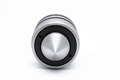 Front view of MT2 Morse Taper Live Center For Lathe 2MT Beefy Medium Duty With Triple Bearing, 60-degree point, precision machining tool.