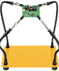 Helping Hands Soldering Station Kit With Four Flexible Arms, Ultra Precise Third Hand Tool in yellow holding a circuit board
