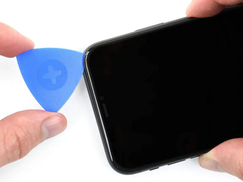 Using Essential Electronics Toolkit for DIY Home and Tech Repairs with Magnetic Bit Screwdriver 16 Precision Bits to open phone screen