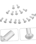 200 Pcs Solid Aluminum Dome Head Rivets M5x10 for DIY projects shown in close-up and group arrangement.