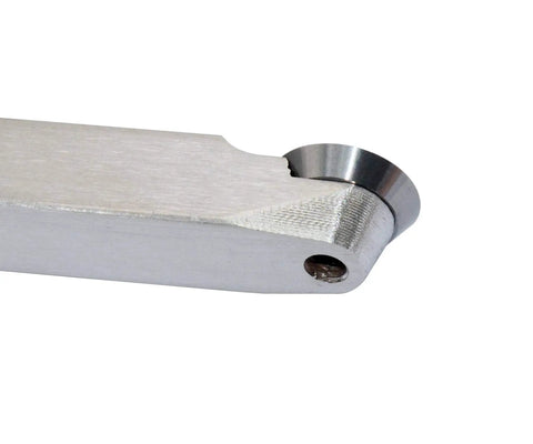 Close-up view of R16 Carbide Woodturning Tool Battle Ready Stainless Steel Lathe Finisher with round carbide insert.