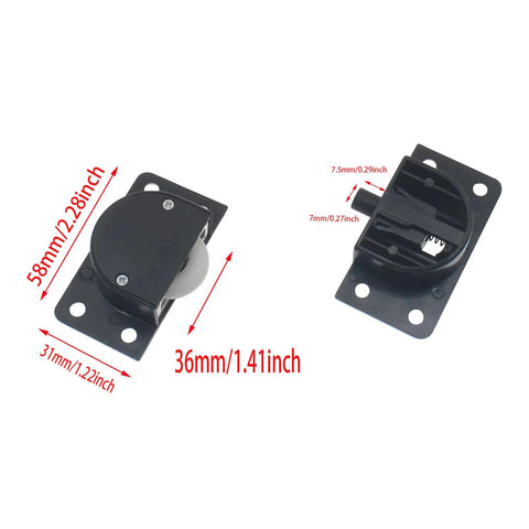 Two Set Sliding Cabinet Door Hardware ABS Plastic Wardrobe Pulley For Cabinet Barn Door Wardrobe Closet Black 58mm Length 34mm Diameter Wheel