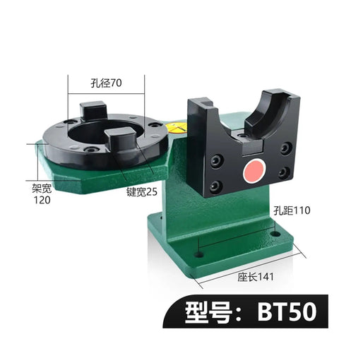 Badass CNC Machining Center Clamp For BT40 BT30 BT50 Tool Holder, heavy duty green stainless steel adapter with precise dimensions.