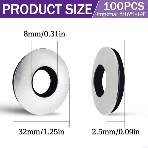 Bonded sealing washers, stainless steel with neoprene/EPDM, 8mm ID, 32mm OD, 2.5mm thick