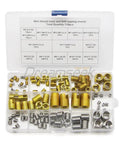 116 Piece Helicoil Thread Inserts And Self Tapping Assortment Kit including M3 To M12 sizes in stainless steel and carbon material.