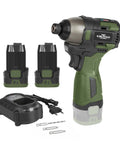 17V Brushless Cordless Impact Driver Set With 140Nm Torque, 3 Speed Modes, Dual 1500mAh Batteries, LED Work Light, Quick Charger, and Case