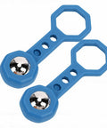 Eujgoov Magnetic Stud Finder 2 Pack, Handheld Wall Detector for Metal in blue plastic with shiny metal ball.
