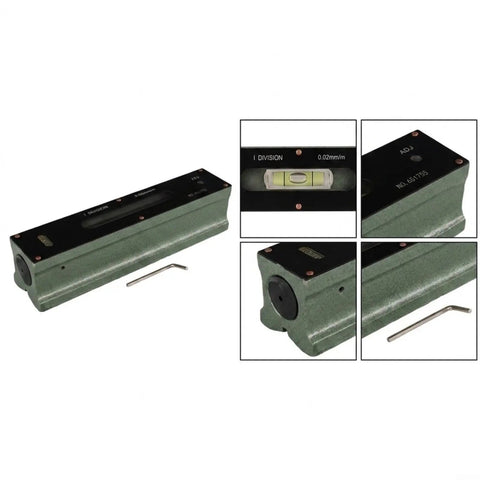 Steel Mechanical Bar Type Level 0.02mm Industrial For Spirit Tool with level vial and adjustment feature.