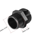 Black PG11 6 Hole Cable Gland Nylon Joint, shown with dimensions, waterproof IP68 rated, rugged, dustproof, corrosion resistant.