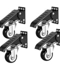 Heavy Duty Retractable Workbench Casters With A Badass Foot Pedal Lift System Slick Rolling Iron Build, four caster units displayed.