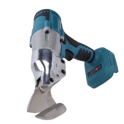 Heavy Duty Cordless Electric Metal Shears With 360 Degree Rotating Head Stepless Speed Control Stainless Steel Cutter close-up view