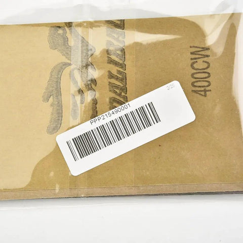 Close-up of Dope Wet And Dry Sandpaper Kit Silicon Carbide 15 Pack 400 To 3000 Grit packaging showing barcode and grit number.